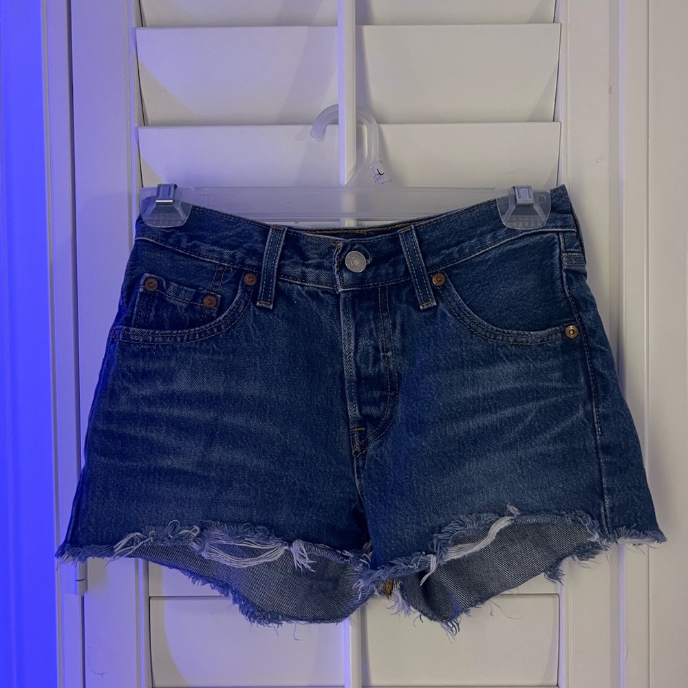 Levi’s 501 High Rise Denim Short Dark Wash